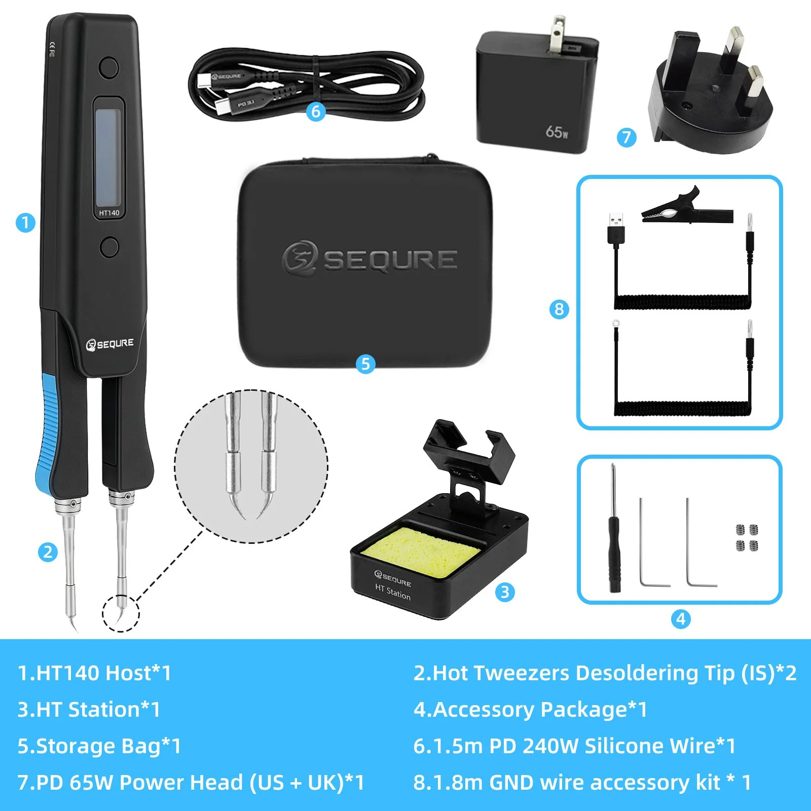 SEQURE HT140 2-in-1 Hot Tweezers and Soldering Iron Kit
